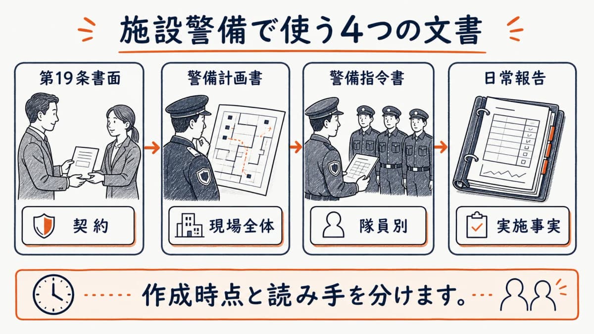 施設警備の契約条件から警備計画書を作る全体像