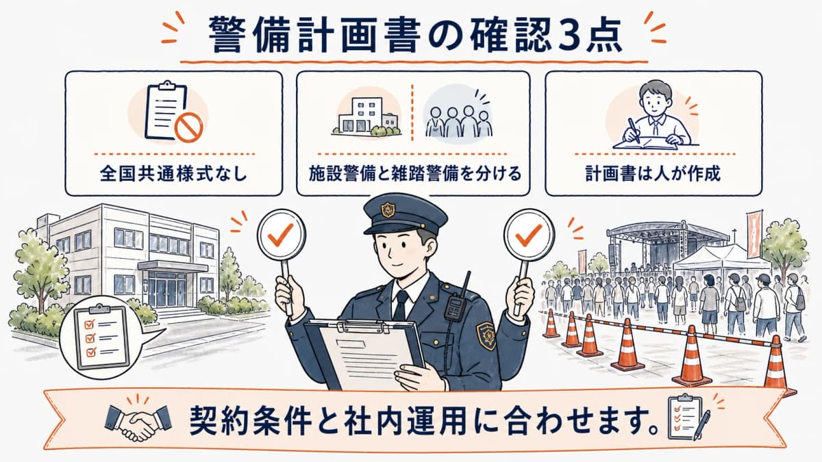 施設警備の警備計画書と法定様式・雑踏警備・自動作成のFAQ
