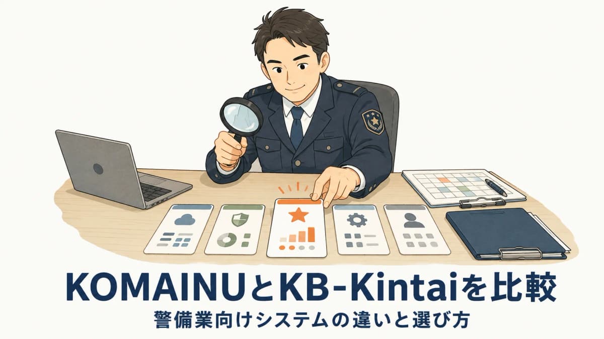 KOMAINUとKB-Kintaiを比較|警備業向けシステムの違いと選び方