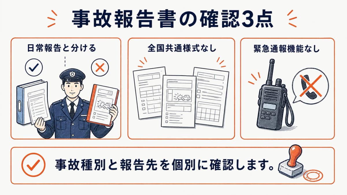 警備業の事故報告書と法定様式・緊急通報のFAQ
