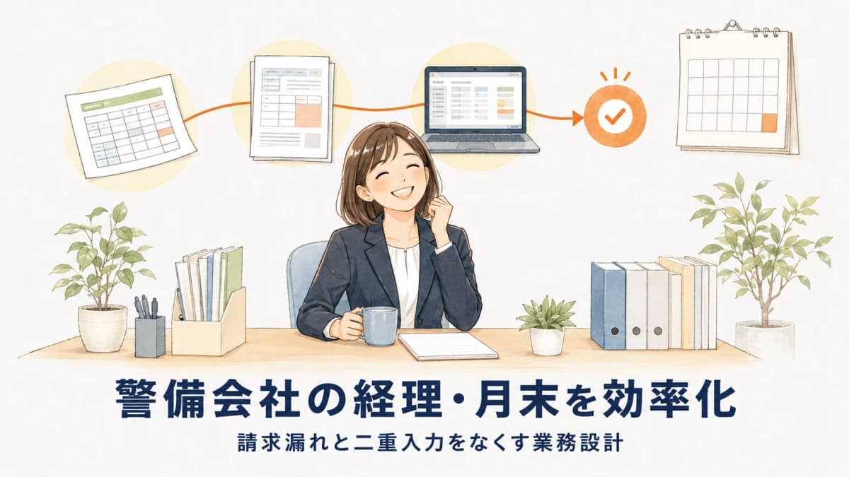 警備会社の経理・月末を効率化|請求漏れと二重入力をなくす業務設計