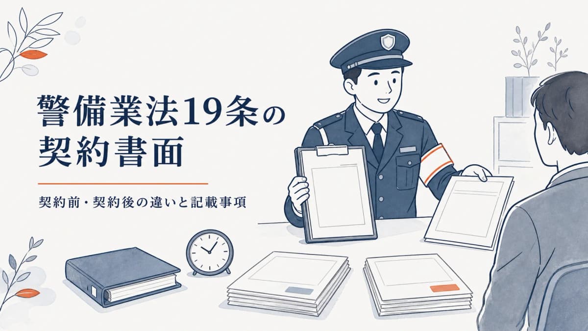 警備業法19条の契約書面|契約前・契約後の違いと記載事項