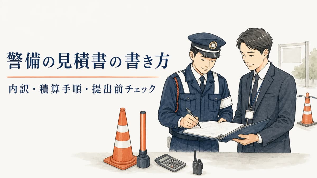 警備の見積書の書き方|内訳・積算手順・提出前チェック