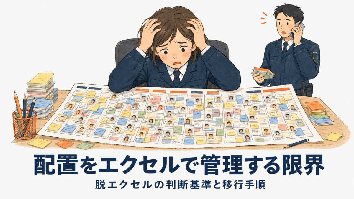警備の配置をExcelで管理する限界|脱Excelの判断基準と移行手順
