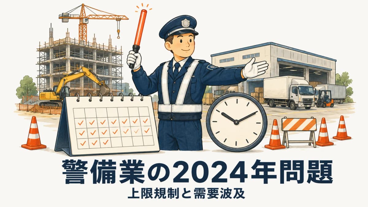 警備業の2024年問題とは|時間外労働の上限規制と建設・物流波及の影響【2026年版】