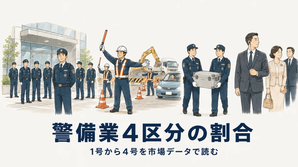 警備業4区分の割合と構成比【2026年版】1〜4号を市場データで読む