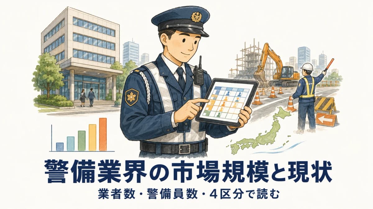 警備業界の市場規模と現状【2026年版】業者数・警備員数・4区分で読む構造