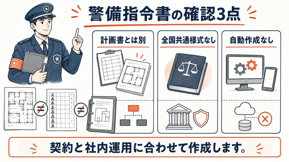 警備指令書と計画書・法定帳票・自動作成のFAQ