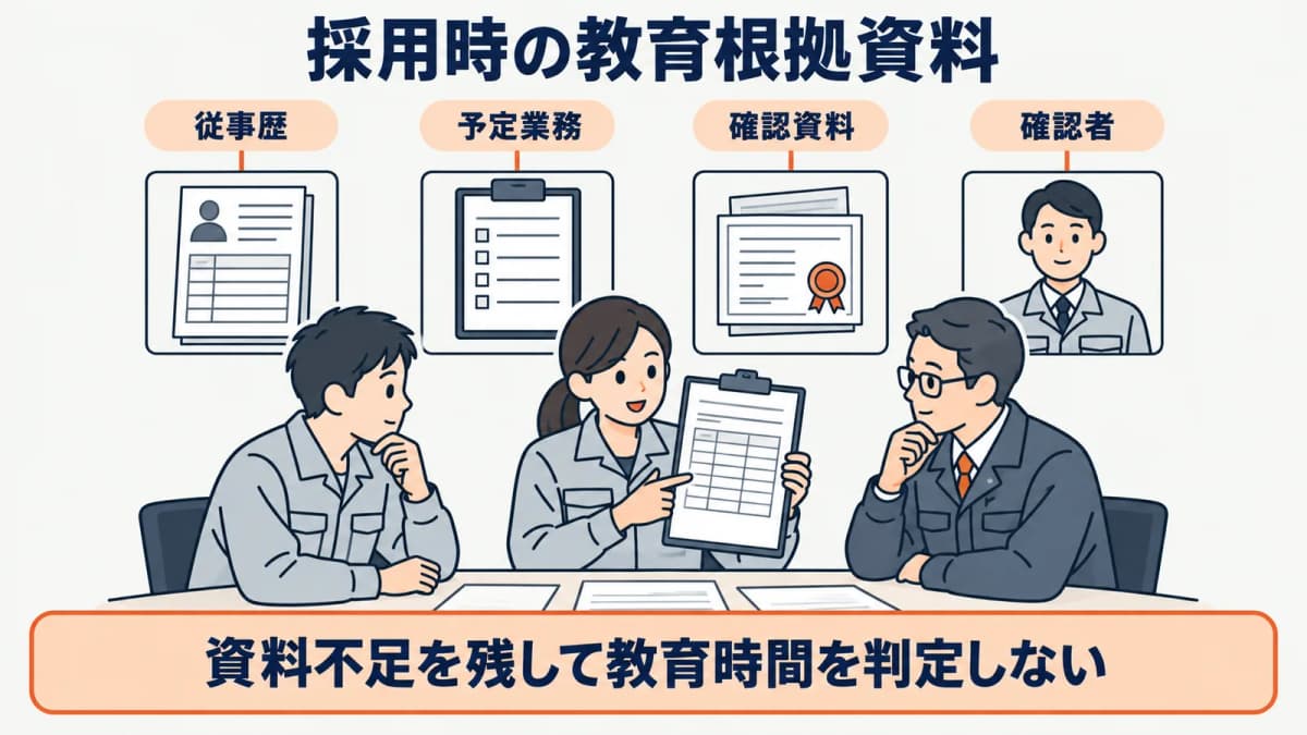 採用時の確認資料を本人ごとにそろえる図
