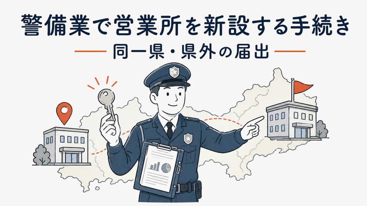 警備業で営業所を新設する手続き|同一県・県外の届出を整理