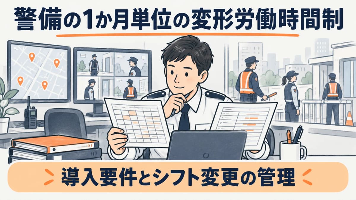 警備の1か月単位の変形労働時間制|導入要件とシフト変更の管理