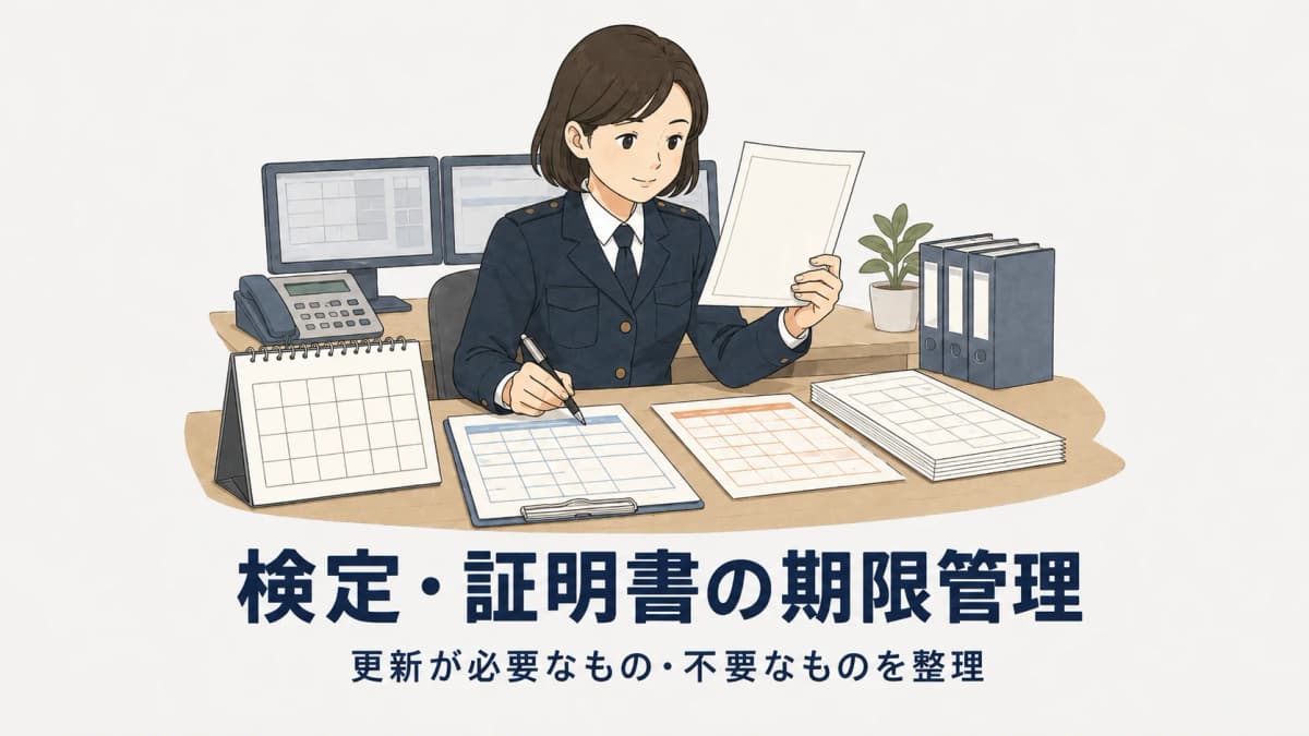 警備の検定・証明書の期限管理【2026年版】更新が必要なものと不要なものを整理