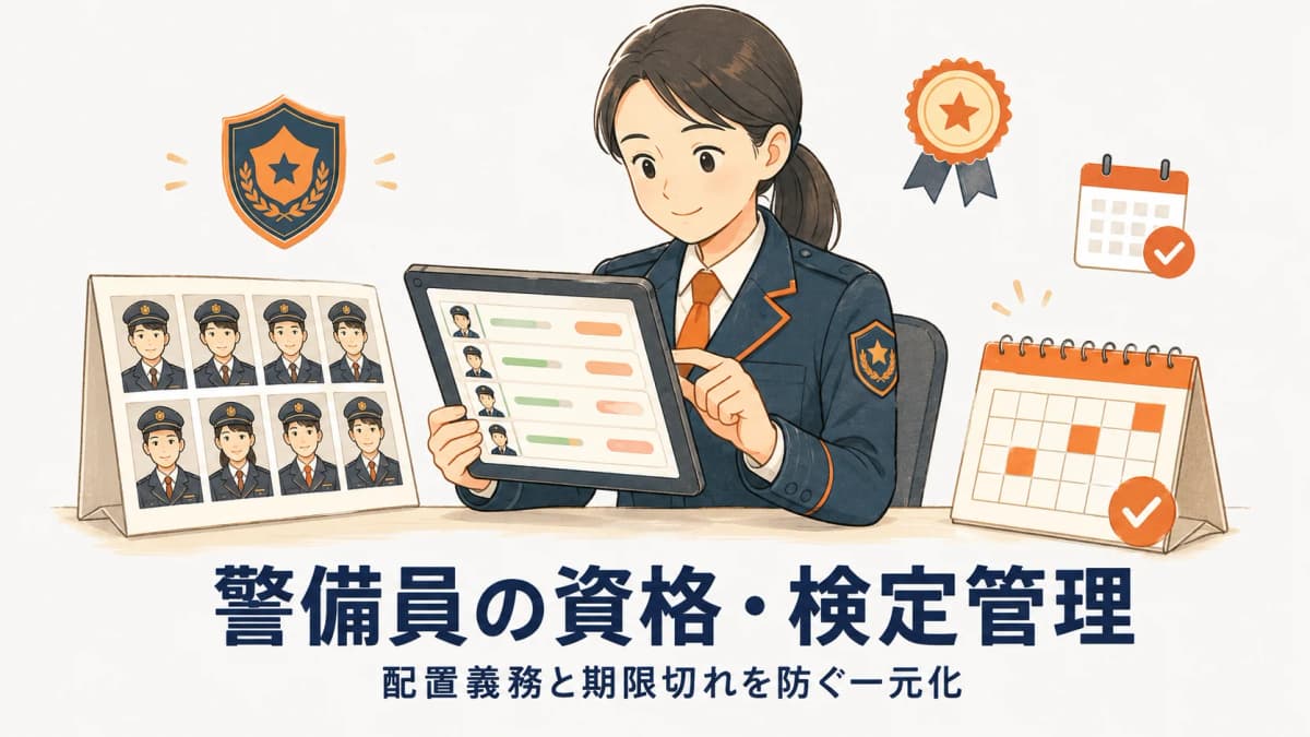 警備員の資格・検定管理を一元化する方法【2026年版】配置義務と期限切れを防ぐ