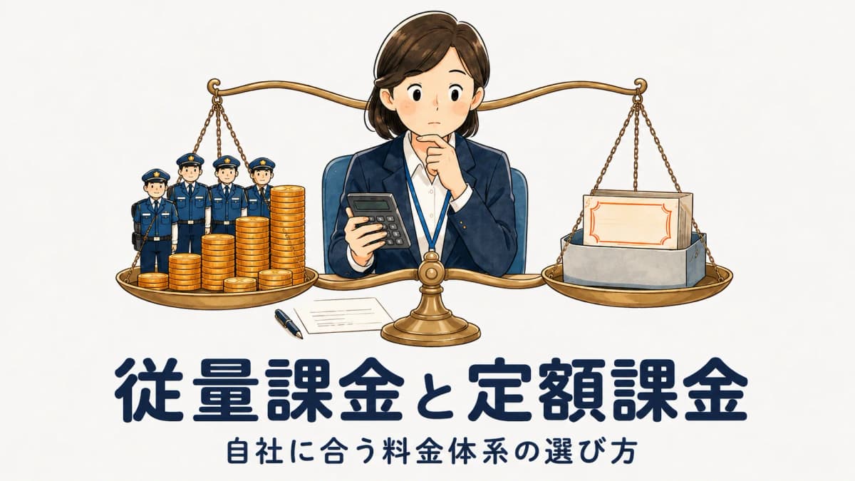 警備システムの従量課金と定額課金|自社に合う料金体系の選び方【2026年版】