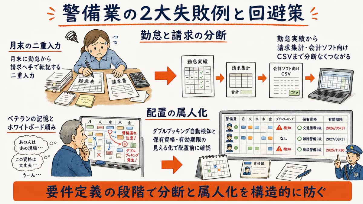 警備業の2大失敗例とBefore-Afterの回避策