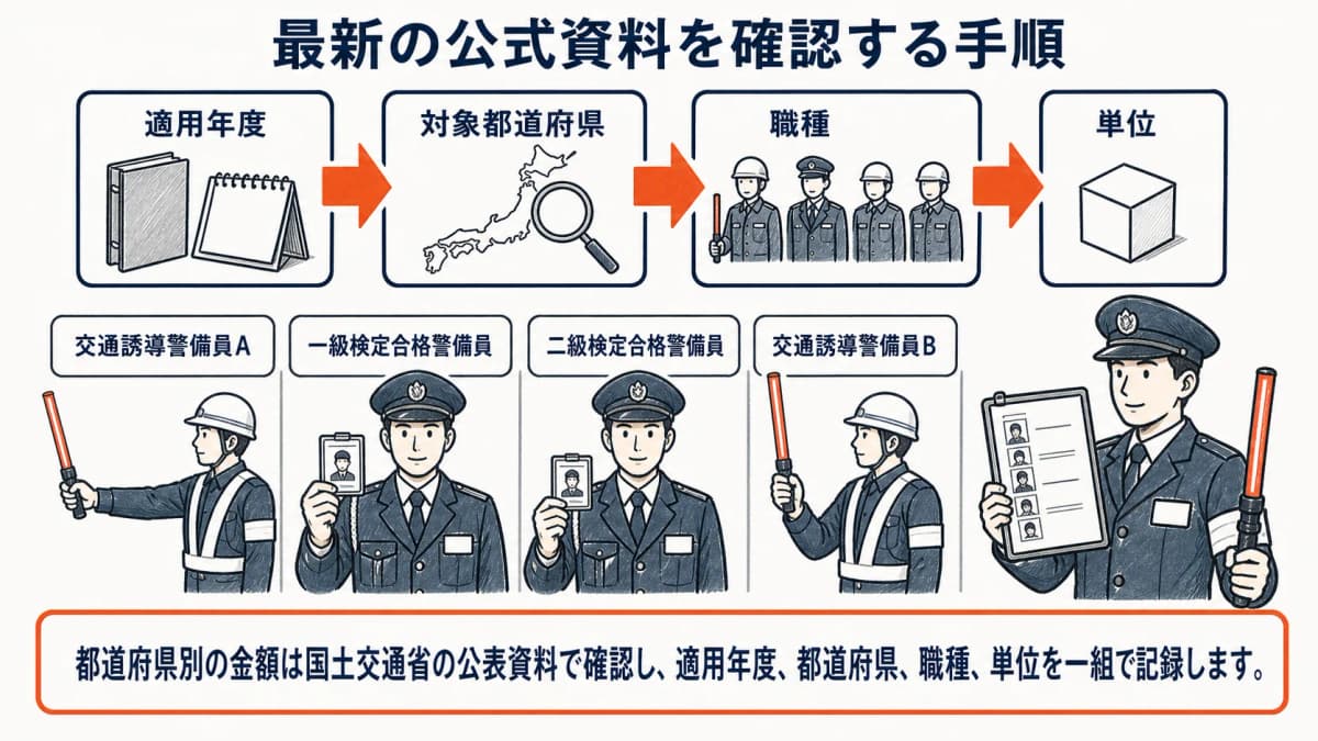 適用年度と都道府県から公式単価を確認する手順